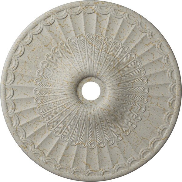 Ekena Millwork Galveston Medallion (Canopies up to 4 3/4"), 36 5/8"OD x 3 5/8"ID x 2 3/8"P, Pot of Cream Crackle CM36GLPCC - main